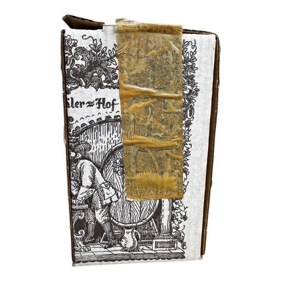 Vtg Amber Glass Römer Humpen Vase Lion Head & Bear Paw Motifs MCM Original Box - Picture 9 of 14